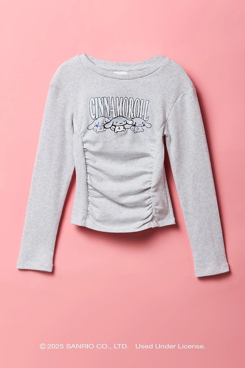 Cinnamoroll™ Girls Ribbed Cinched Long Sleeve Top