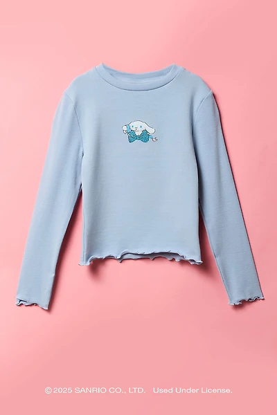 Cinnamoroll™ Girls Lettuce Edge Long Sleeve Top