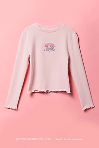 My Melody™ Girls Lettuce Edge Long Sleeve Top