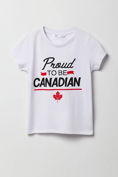 T-shirt à imprimé Proud To Be Canadian pour fille