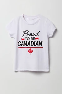 T-shirt à imprimé Proud To Be Canadian pour fille