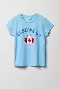 T-shirt à imprimé Elbows Up Blue Canada pour fille