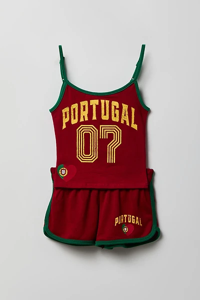 Girls Portugal Graphic Soccer Tank & Short Set