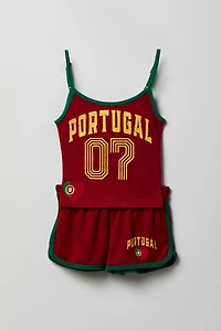 Girls Portugal Graphic Soccer Tank & Short Set