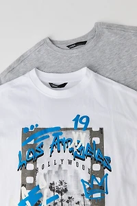 T-shirt imprimé et uni pour garçon (Lot de 2