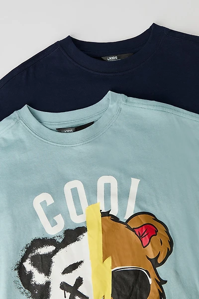 Boys Graphic & Solid T-Shirt (2 Pack