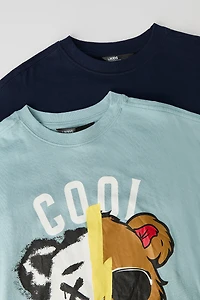 Boys Graphic & Solid T-Shirt (2 Pack