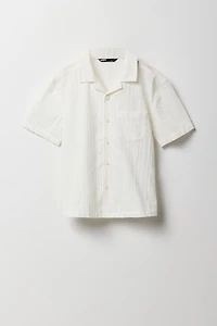 Boys Textured Button-Up Top
