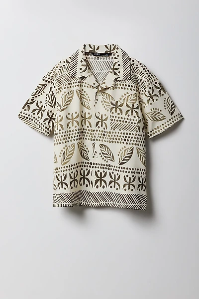 Boys Boxy Button-Up Top