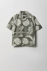Boys Printed Poplin Button-Up Top