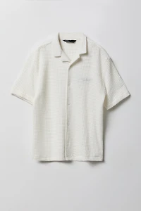 Haut boutonné texturé gaufré pour garçon