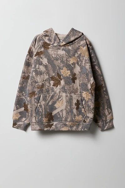 Haut à capuchon en molleton avec motif camouflage pour enfant