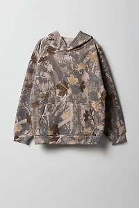 Haut à capuchon en molleton avec motif camouflage pour enfant