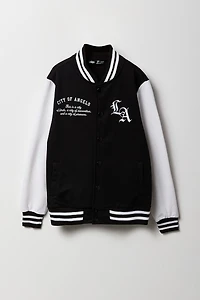 Blouson de style universitaire en molleton avec imprimé City pour enfants