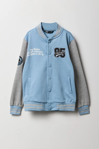 Blouson de style universitaire en molleton avec imprimé City pour enfants