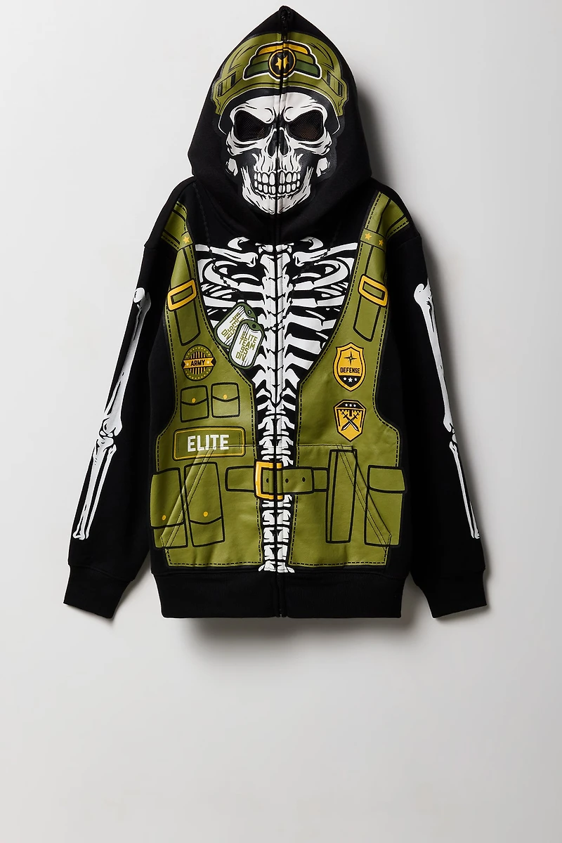 Kids Skeleton Army Full-Zip Peeper Hoodie