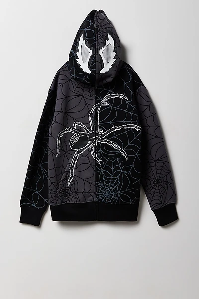 Kids Black Spider Full Zip Peeper Hoodie