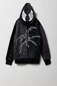 Kids Black Spider Full Zip Peeper Hoodie