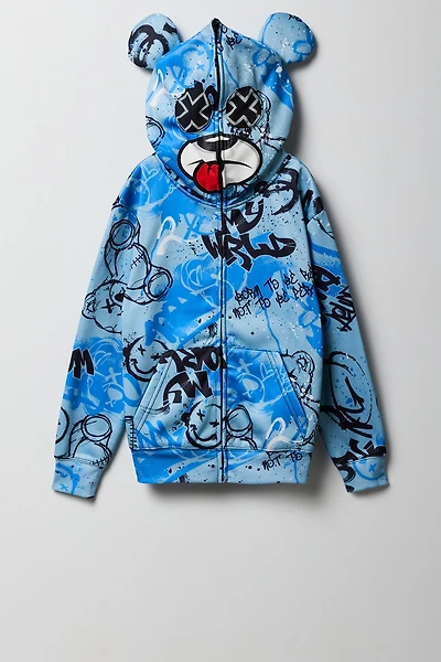 Kids Graffiti Bear Full-Zip Peeper Hoodie