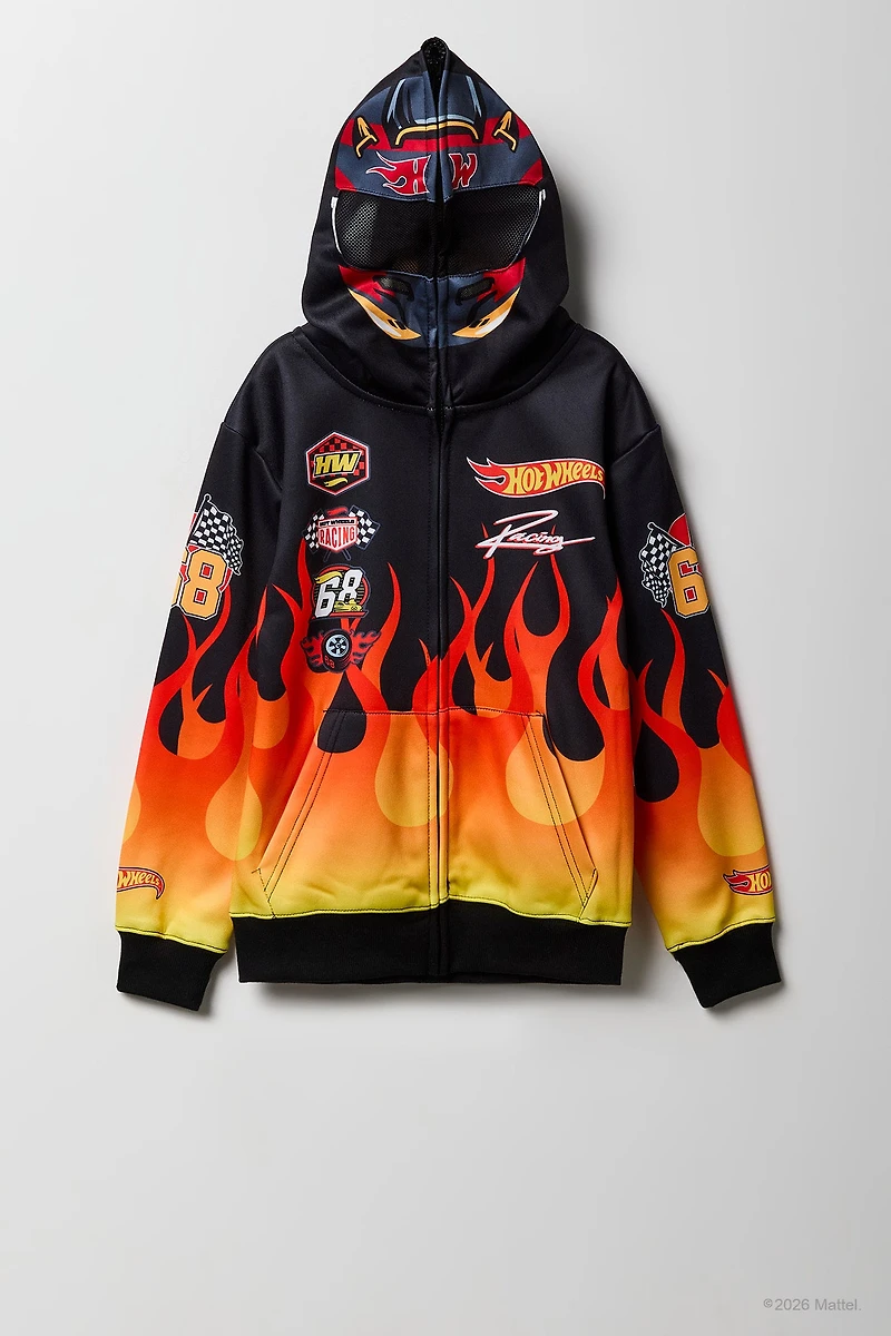 Haut à capuchon avec imprimé Hot Wheels™ et fermeture glissière pour garçon
