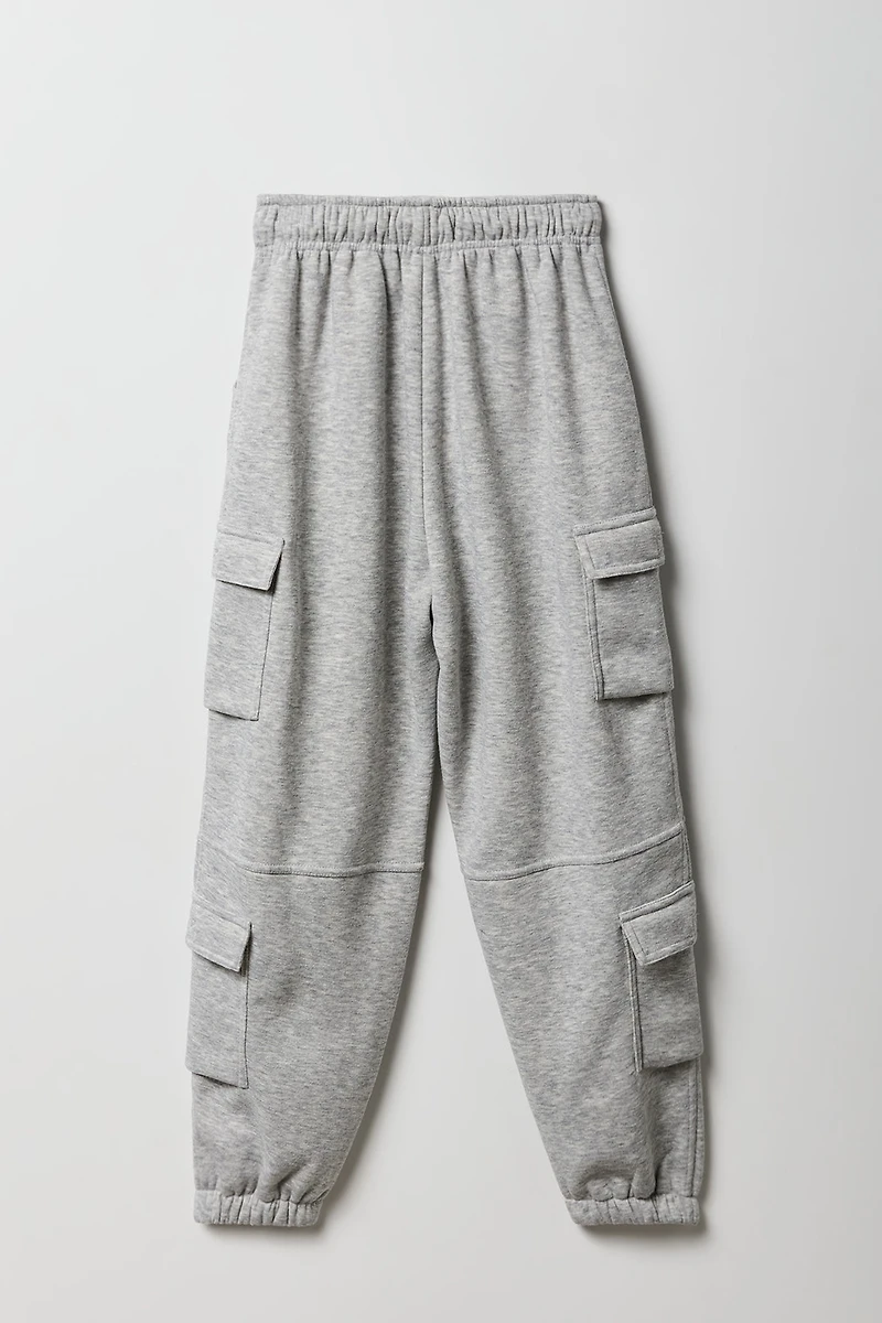 Jogger cargo en molleton avec poches multiples pour enfants