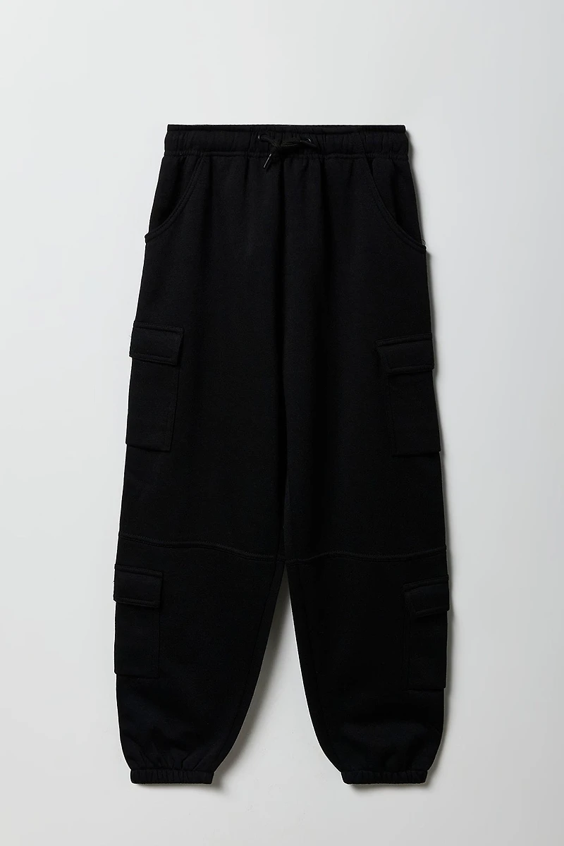 Jogger cargo en molleton avec poches multiples pour enfants