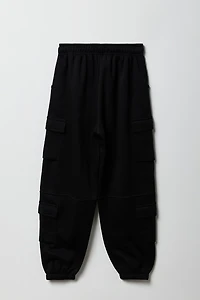 Jogger cargo en molleton avec poches multiples pour enfants