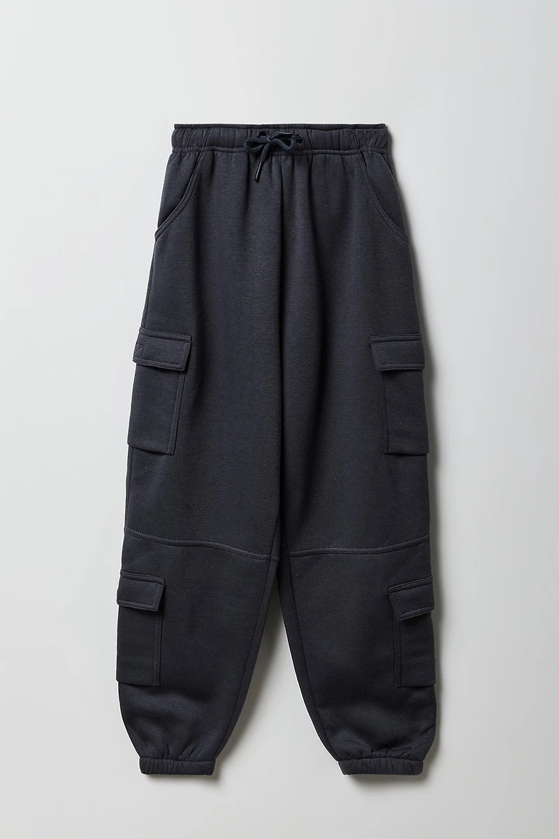 Jogger cargo en molleton avec poches multiples pour enfants