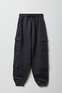 Jogger cargo en molleton avec poches multiples pour enfants