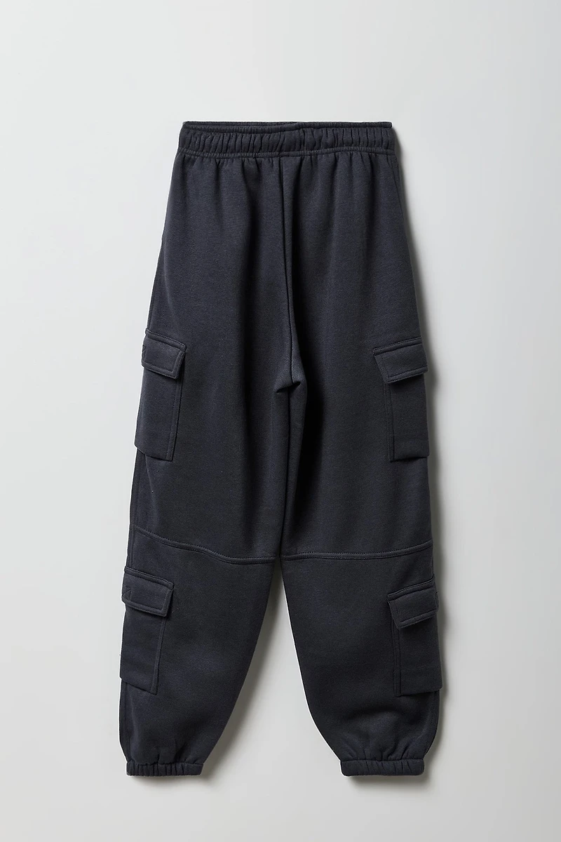 Jogger cargo en molleton avec poches multiples pour enfants