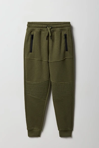 Kids Fleece Zip Pocket Moto Jogger