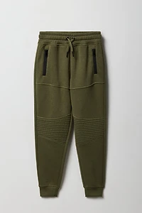 Kids Fleece Zip Pocket Moto Jogger