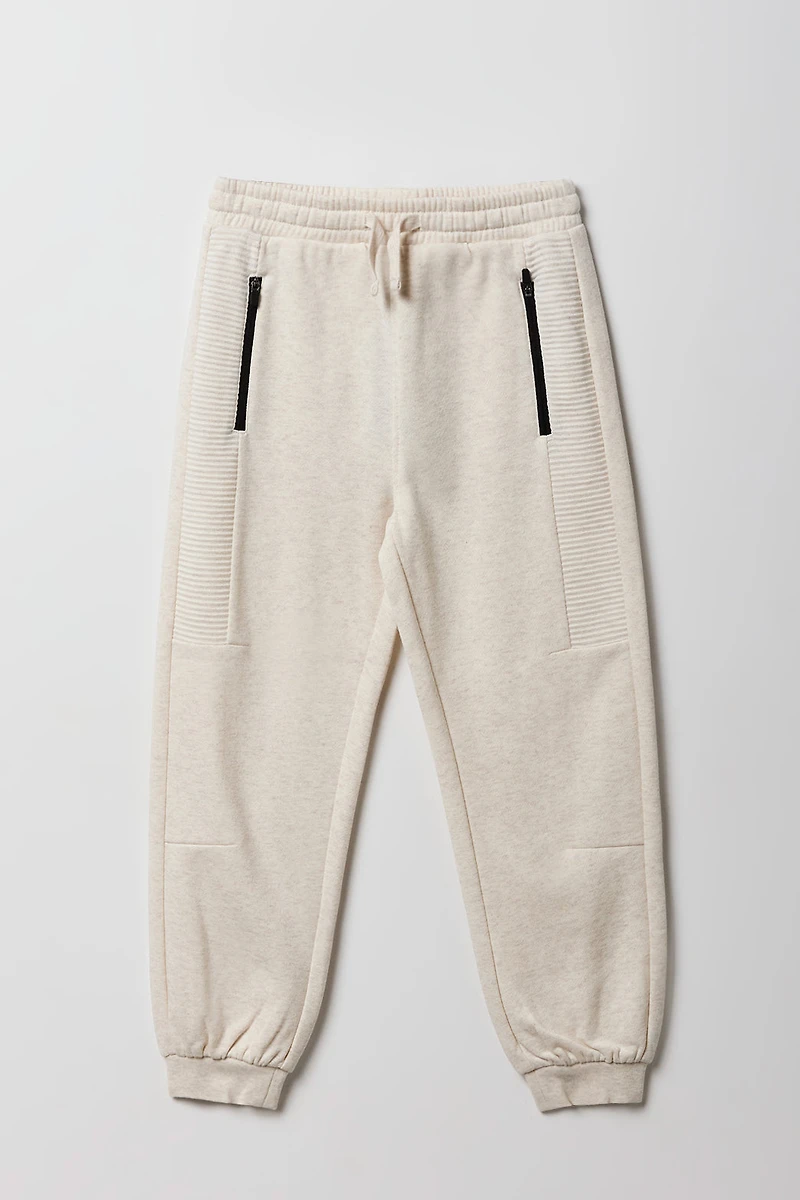 Jogger de style moto en molleton pour enfants