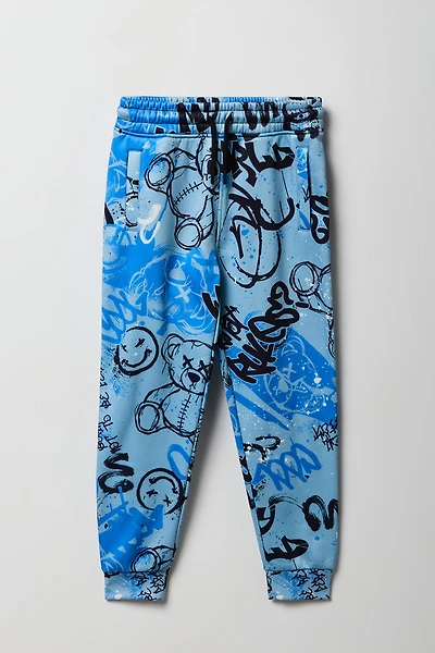 Haut à capuchon Ours en graffitis pour garçon