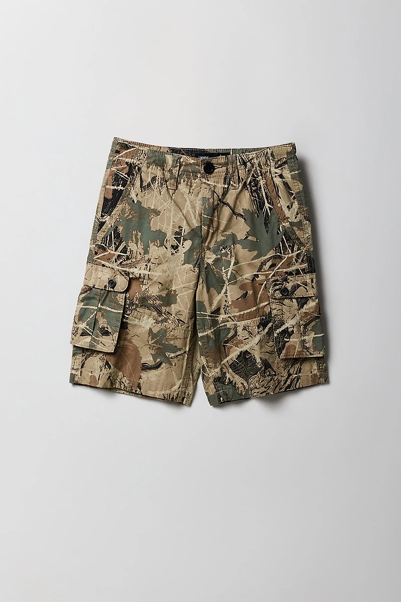 Short cargo avec motif camouflage pour garçon
