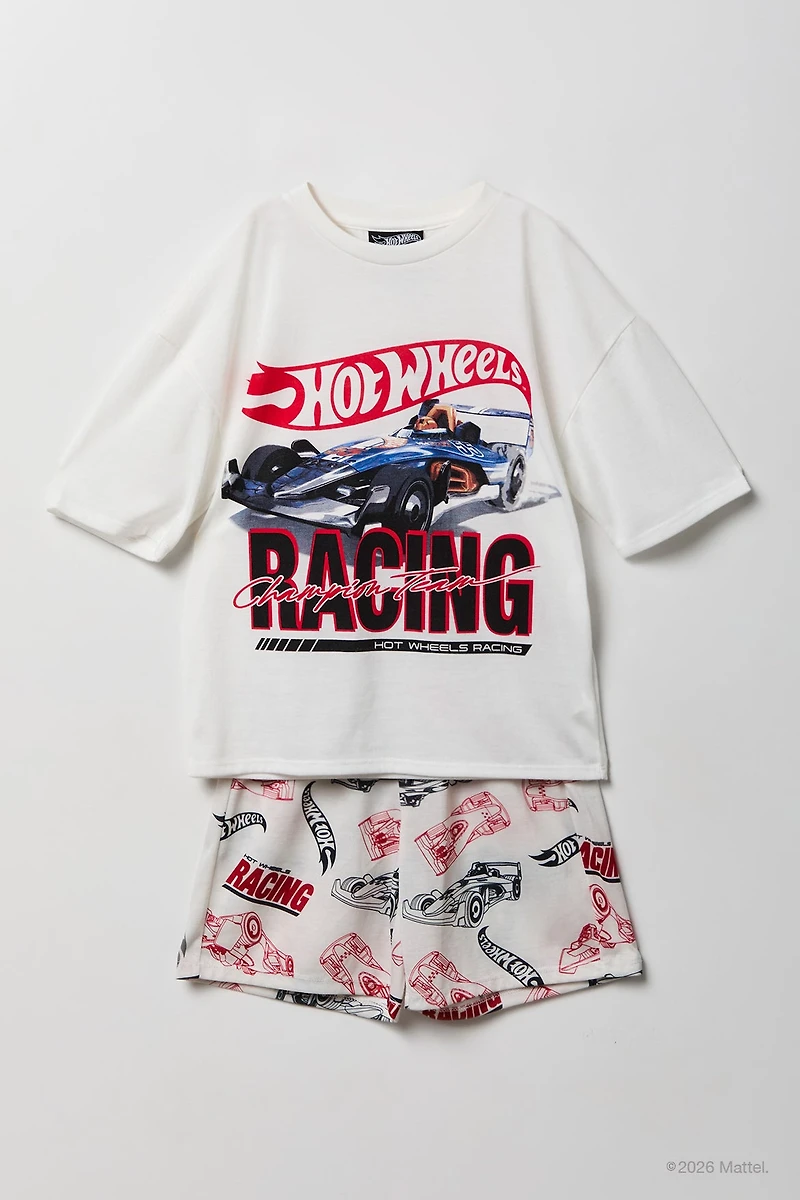 Ensemble pyjama avec t-shirt à imprimé Hot Wheels™ et short pour enfant