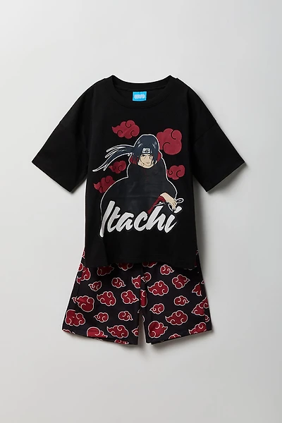 Kids Naruto Itachi Uchiha T-Shirt & Short Pajama Set