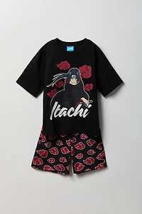 Kids Naruto Itachi Uchiha T-Shirt & Short Pajama Set