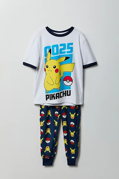 Ensemble pyjama avec t-shirt à imprimé Pokémon et jogger pour enfant