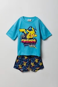 Kids Pokémon Pikachu T-Shirt & Short Pajama Set