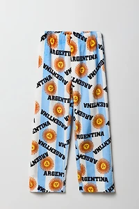 Kids Argentina Print Plush Pajama Pant
