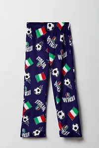 Kids Italy Print Plush Pajama Pant