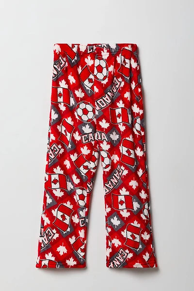 Kids Canada Print Plush Pajama Pant