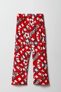 Kids Canada Print Plush Pajama Pant