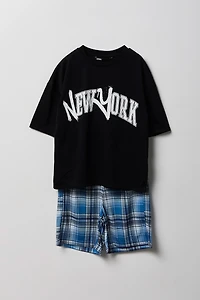 Boys Graphic T-Shirt & Short Pajama Set