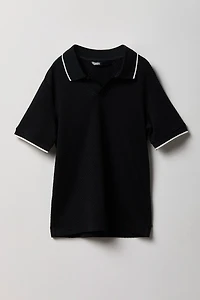 Boys Textured Collared Top