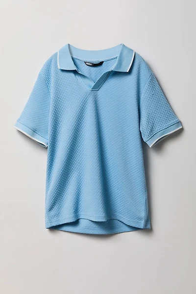 Boys Textured Collared Top