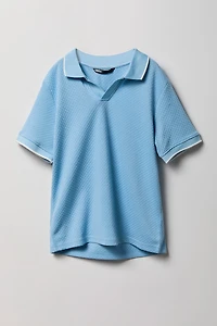 Boys Textured Collared Top