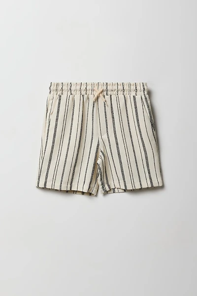 Short texturé rayé à taille coulissante pour garçons