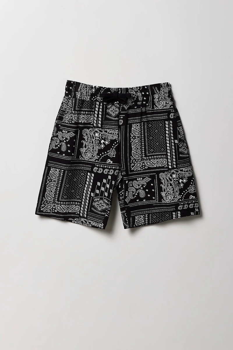 Short en molleton avec motif bandana pour garçon